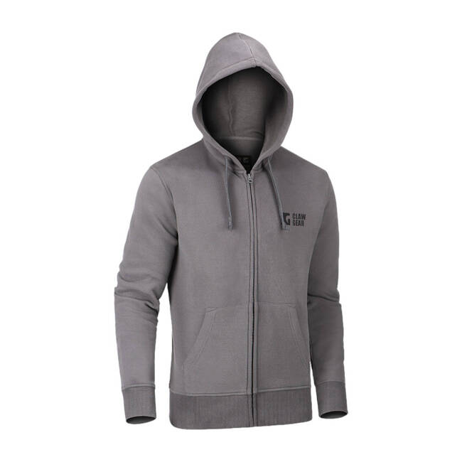 HOODIE WITH ZIPPER AND CG LOGO - WOLF GREY - CLAWGEAR