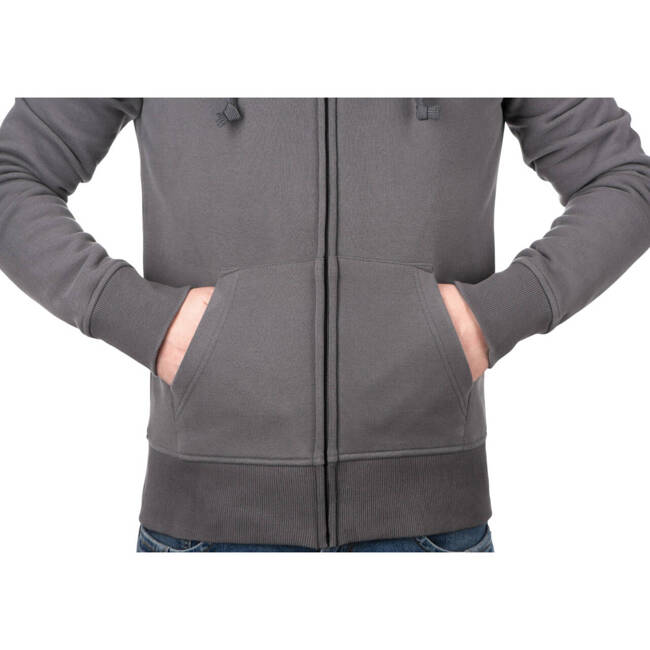 HOODIE WITH ZIPPER AND CG LOGO - WOLF GREY - CLAWGEAR