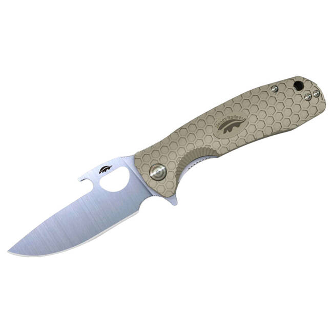 Honey Badger - TAN Cr13MoV DP - MEDIUM - OPENER POCKET KNIFE