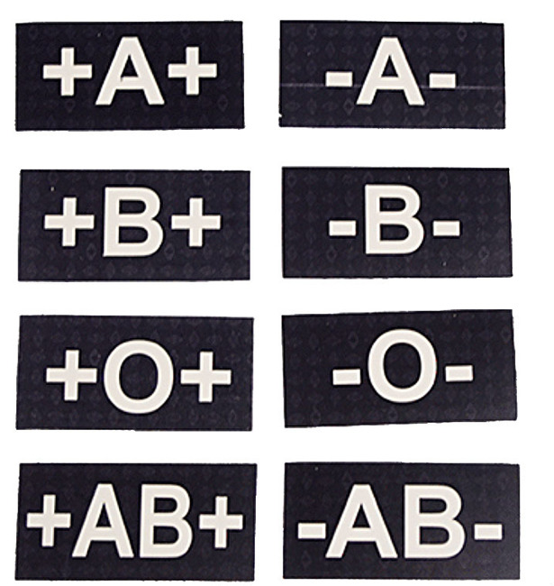 INFRA RED BLOOD TYPE PATCH NEG B