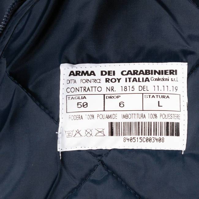 ITALIAN LINING FOR "CARABINIERI" JACKET, BLUE - LIKE NEW