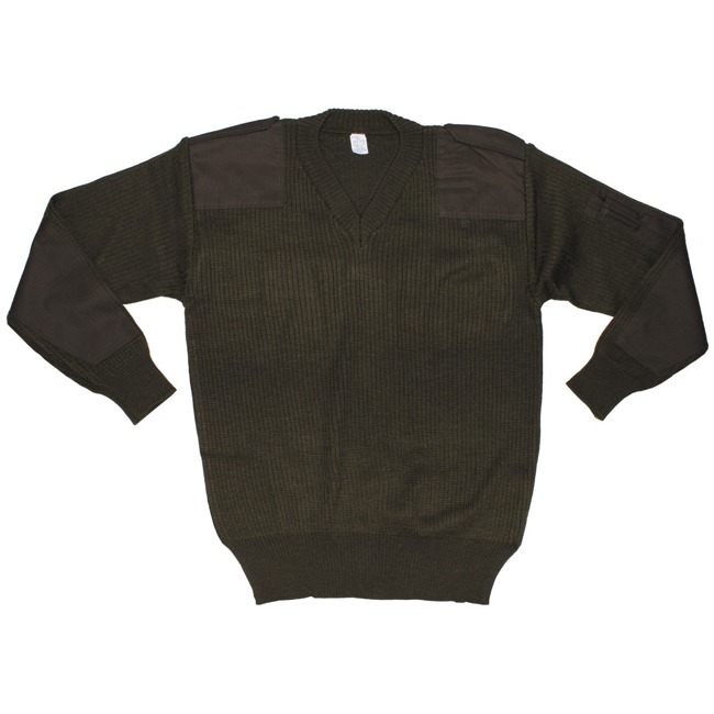 ITALIAN PULLOVER - V-NECK - OD GREEN - LIKE NEW