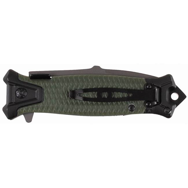 Jack Knife, "Snake", one-handed, OD Green, metal handle