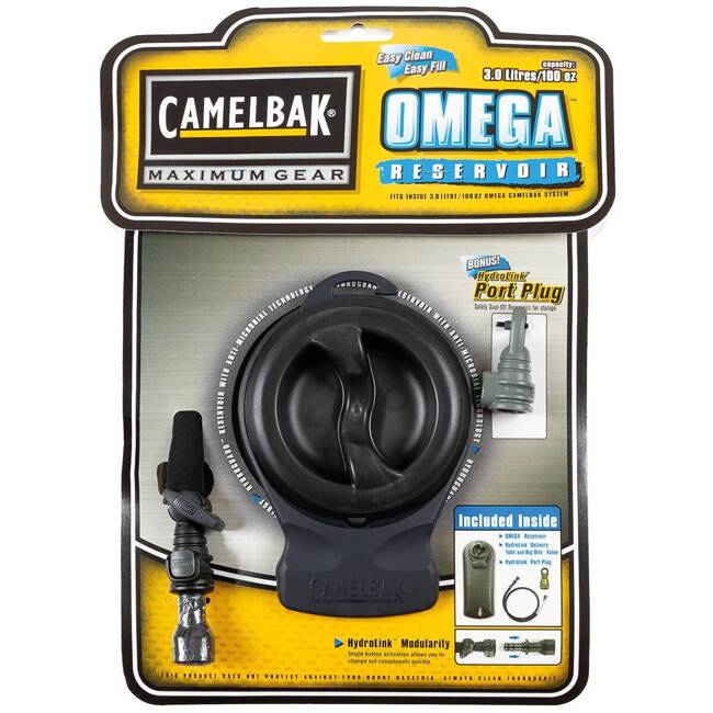 KIT "CAMELBAK" WATER TANK WITH HOSE AND "OMEGA" PLUG - 3 PIECES - LIKE NEW