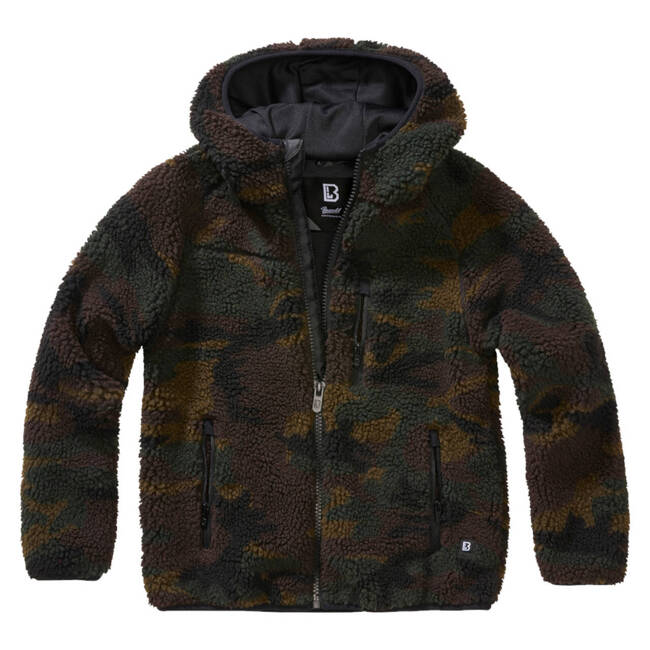 Kids hooded Teddyfleece jacket - woodland - Brandit