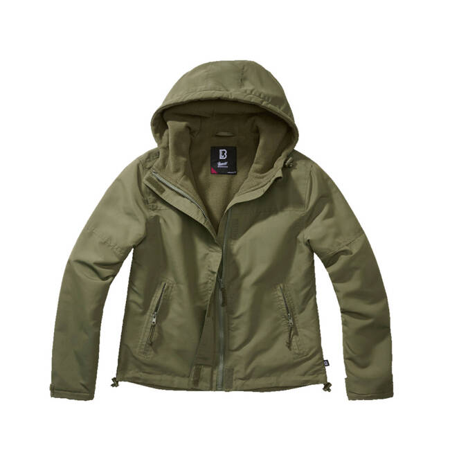 LADIES JACKET - FRONTZIP WINDBREAKER - OLIVE GREEN - BRANDIT 