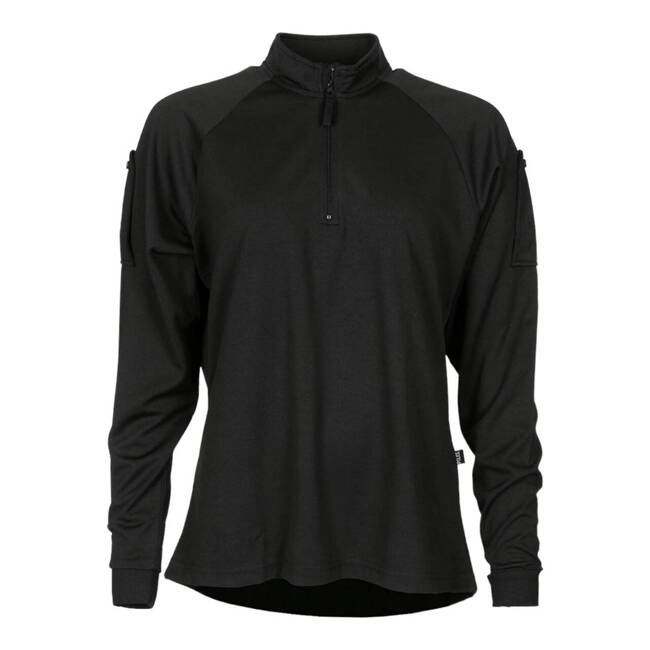 LADIES LONG-SLEEVED BLACK FUNCTIONAL SHIRT, WITH ZIP - MILITARY SURPLUS FROM BRITISH ARMY - LIKE NEW