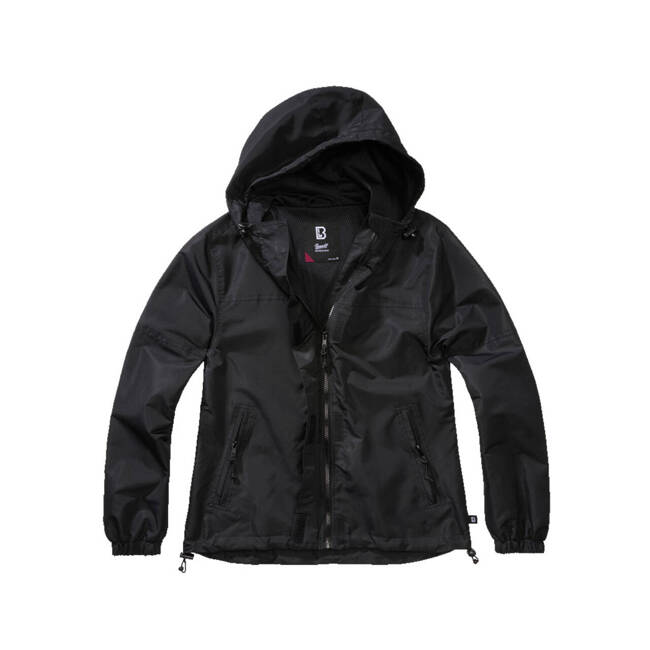 LADIES SUMMER JACKET - FRONTZIP WINDBREAKER - BLACK - BRANDED