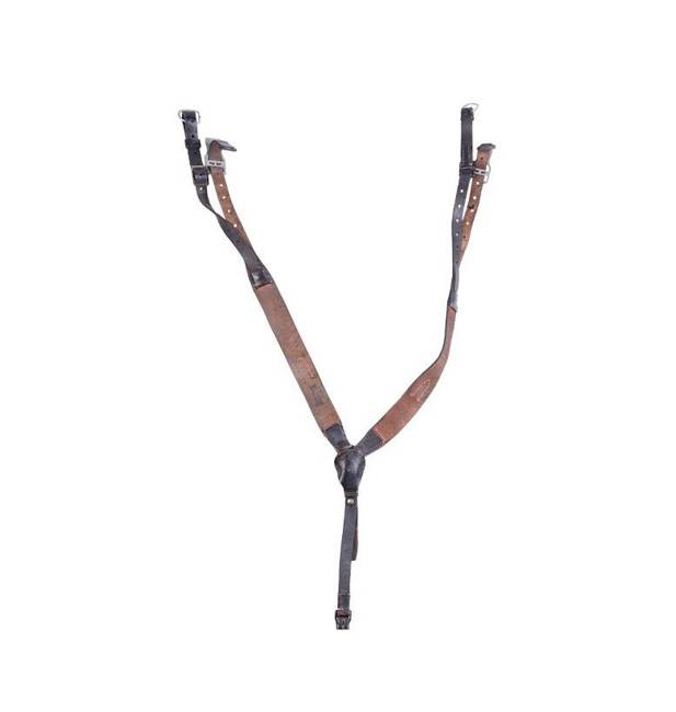 LEATHER FIELD SUSPENDER - GERMAN MILITARY SURPLUS WWII - USED