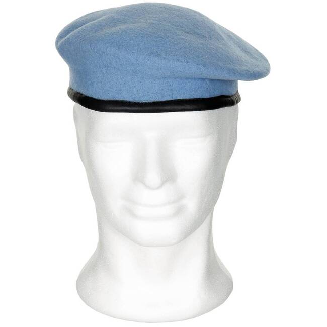 LIGHT BLUE BERET - MILITARY SURPLUS FROM THE FRENCH ARMY - LIKE NEW