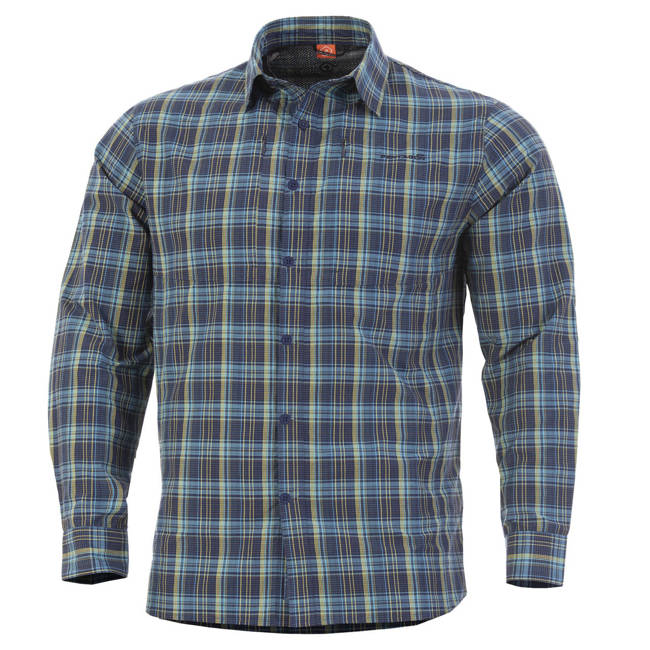 LONG SLEEVE SHIRT - "QT TACTICAL" - PENTAGON® - BLUE CHECKS