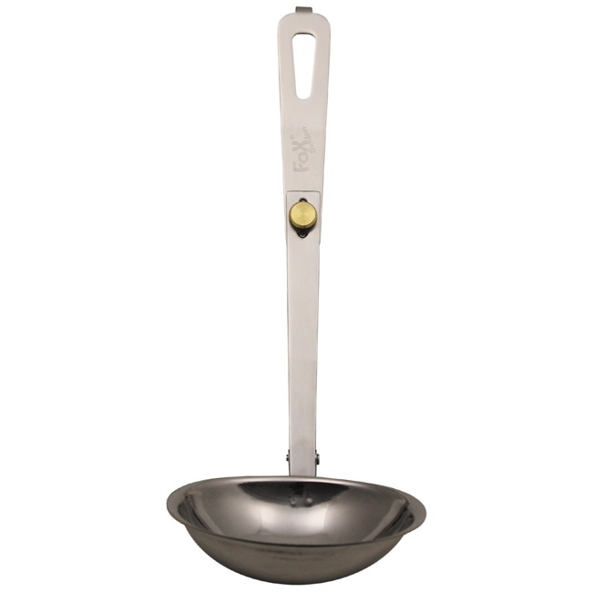 Ladle, foldable, with bag, stainless steel