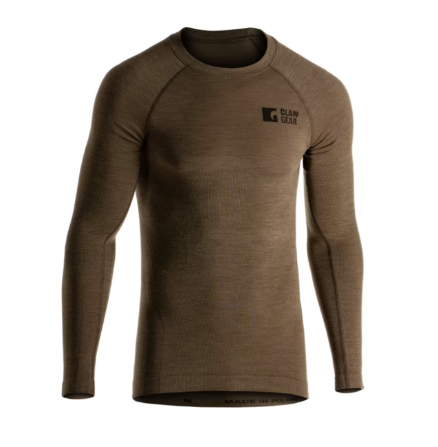 MERINO LONG SLEEVE SEAMLESS SHIRT - STONEGREY OLIVE