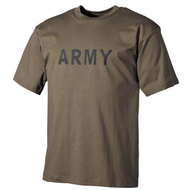 MFH T-shirt with the inscription army olive, 160g/m2