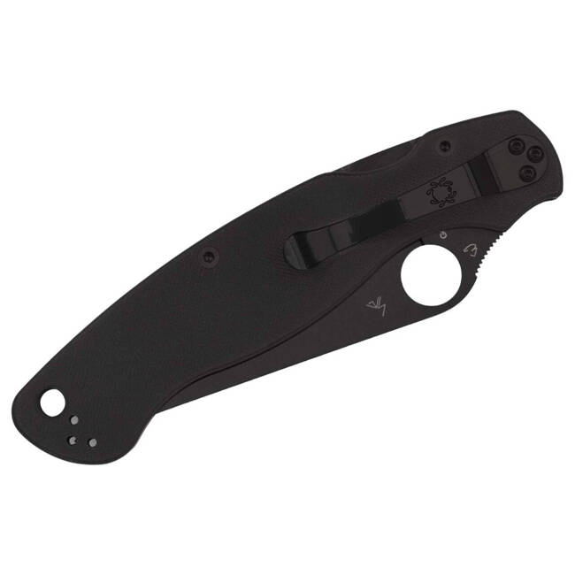 MILITARY 2 G10 BLACK BLADE PLAINEDGE - POCKET KNIFE - SPYDERCO