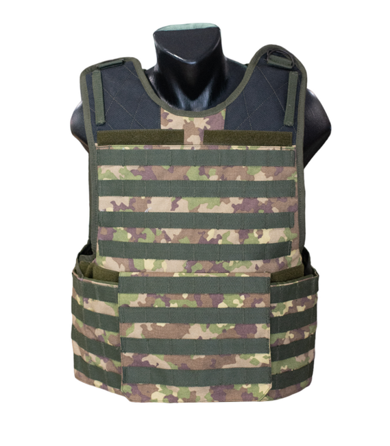 MOLLE TACTICAL VEST, PROTECTION LEVEL IIIA - COMBAT CAMOUFLAGE - MILITARY SURPLUS ROMANIAN ARMY - LIKE NEW