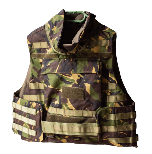 MOLLE TACTICAL VEST - WITHOUT PROTECTIONS - CAMOUFLAGE DPM - MILITARY SURPLUS ROMANIAN ARMY - IN GOOD CONDITION