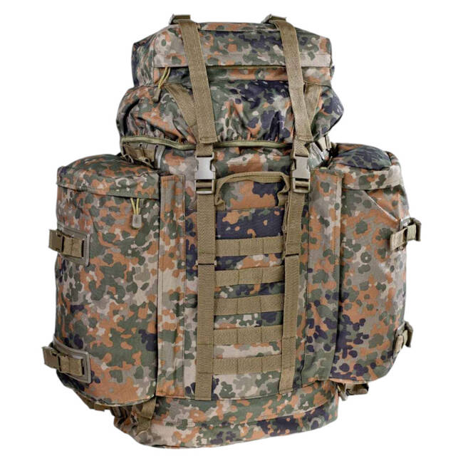 MOUNTAIN BACKPACK WITH REMOVABLE SIDE POCKETS - 80 L - EAST GERMAN ARMY - FLECKTARN CAMO