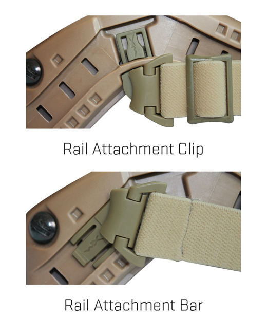 NERVE ARC Rail Attachment System RAS Strap for Helmets, Tan