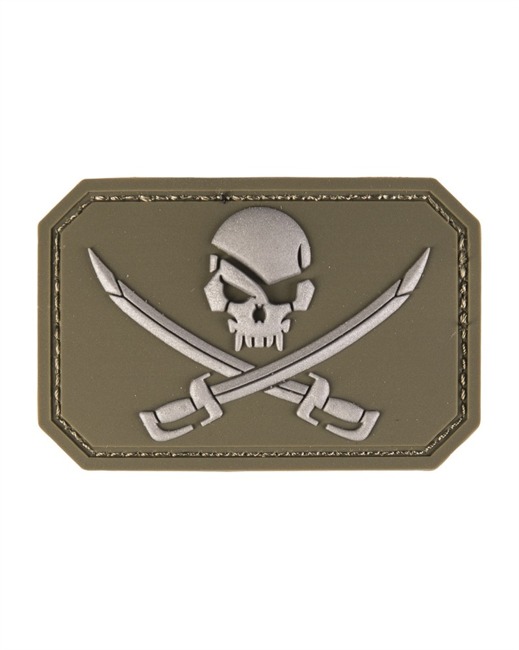 OD PVC SKULL W.SWORDS 3D PATCH W.HOOK&LOOP CLOS.