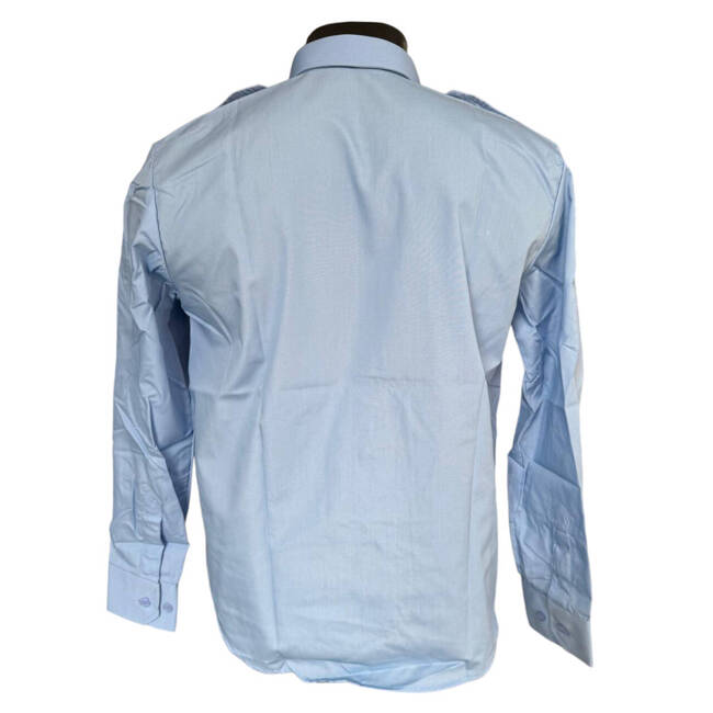 OFFICER'S SHIRT WITH POCKETS AND EPAULETTES - LIGHT BLUE - WITHOUT WAIST BAND - MILITARY SURPLUS ROMANIAN ARMY - NEW