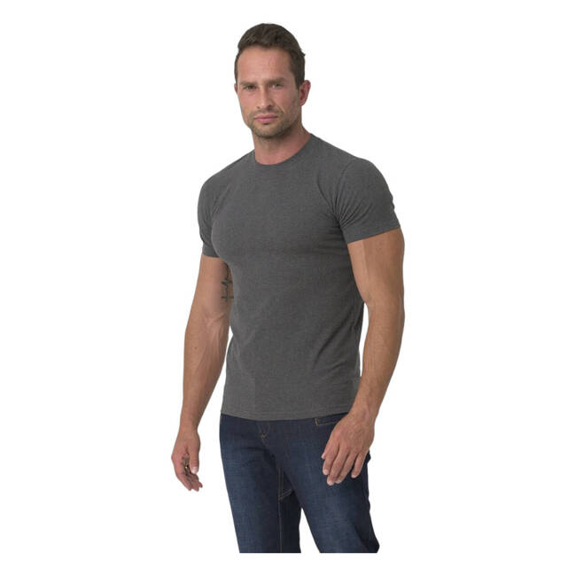 ORGANIC COTTON T-SHIRT SLIM - MELANGE BLACK-GREY