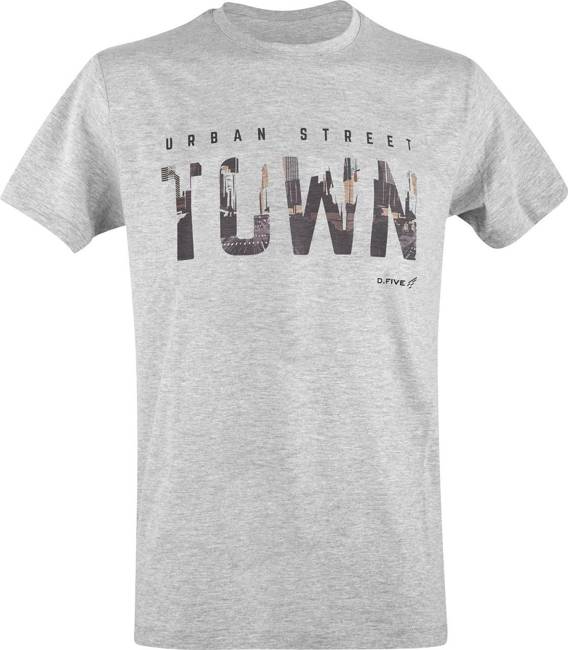 ORGANIC COTTON T SHIRT "TOWN" - GREY