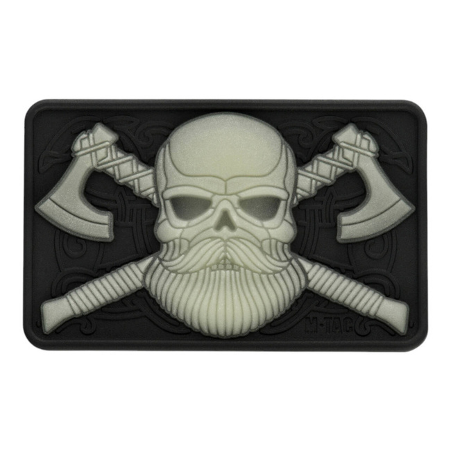 PATCH BEARDED SKULL 3D PVC - BLACK/GID - M-TAC