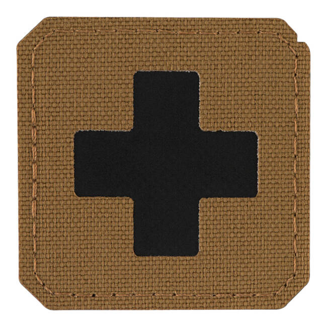 PATCH MEDIC CROSS LASER CUT - COYOTE/BLACK - M-TAC