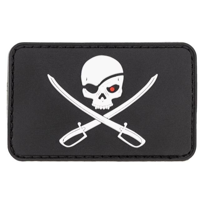 PATCH WITH HOOK AND LOOP ''SKULL WITH SWORDS'' 3D - BLACK - MFH