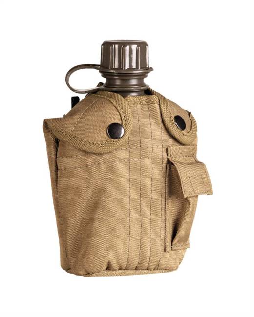 PLASTIC CANTEEN WITH COVER - US STYLE - 1 L - COYOTE