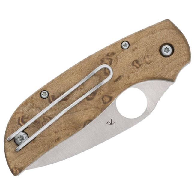 POCKET KNIFE Chaparral SLIPIT Birdseye Maple PlainEdge - SPYDEREDGE