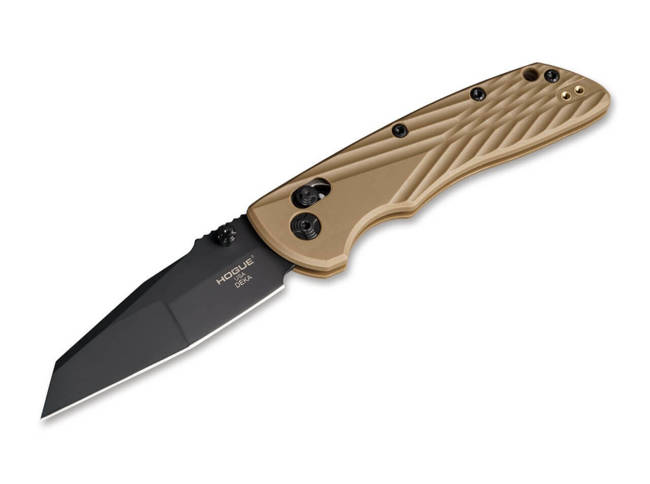 POCKET KNIFE DEKA  3.25" WC FLAT DARK EARTH - HOGUE