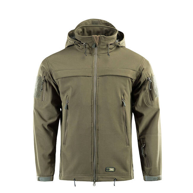 POLICE SOFTSHELL JACKET, OLIVE - M-TAC