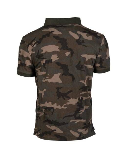 PRE-WASHED COTTON POLO SHIRT - Mil-Tec® - WOODLAND