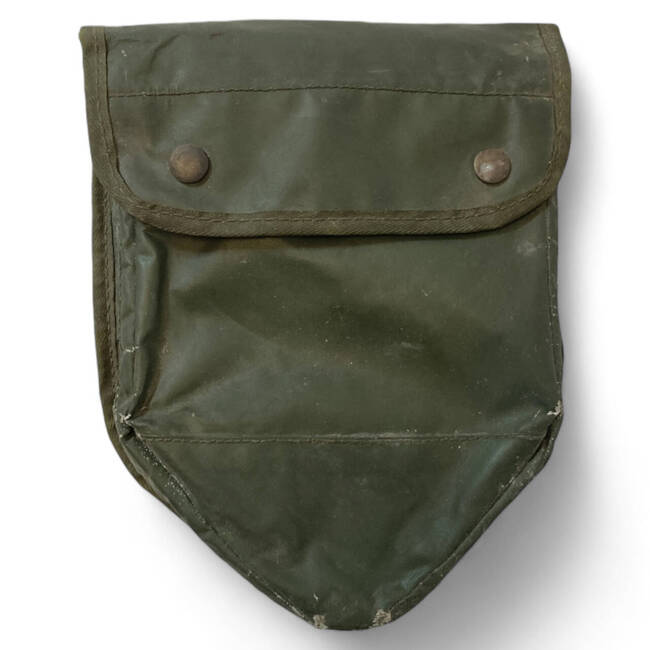 PROTECTION COVER FOR FOLDABLE SHOVEL - BELGIAN ARMY MILITARY SURPLUS - OLIVE GREEN - IN GOOD CONDITION USED