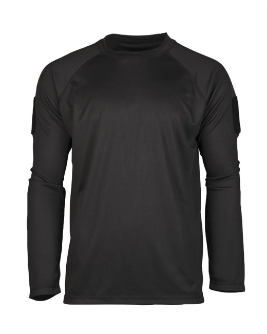 QUICK-DRYING LONG-SLEEVED TACTICAL SHIRT - Mil-Tec® - BLACK 