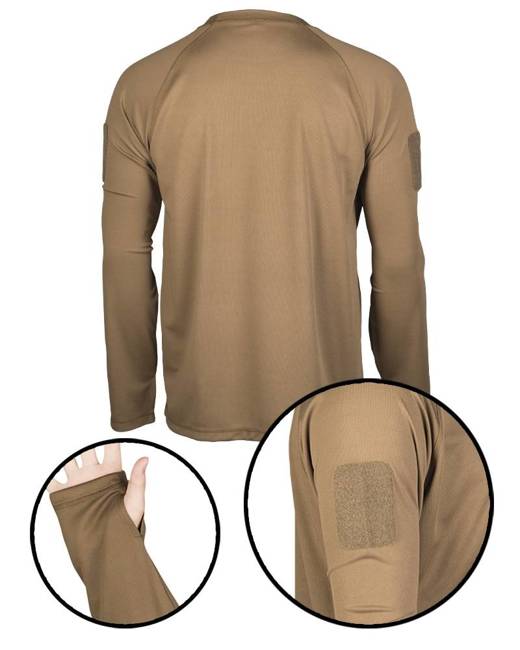 QUICK-DRYING LONG-SLEEVED TACTICAL SHIRT - Mil-Tec® - DARK COYOTE