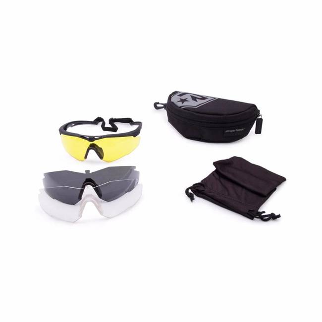 REVISION EYEWEAR - STINGERHAWK DELUXE KIT - BLACK/YELLOW - LARGE