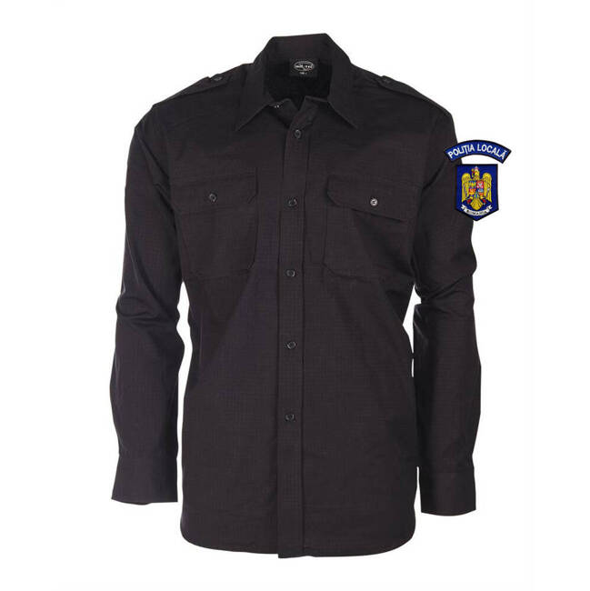 RIPSTOP COTTON SHIRT - LOCAL POLICE - BLACK - MIL-TEC