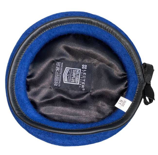 ROYAL BLUE WOOL BERET - LEATHER BRIM - ARMY (MAPN) - AIR FORCE - LECTER TACTICAL