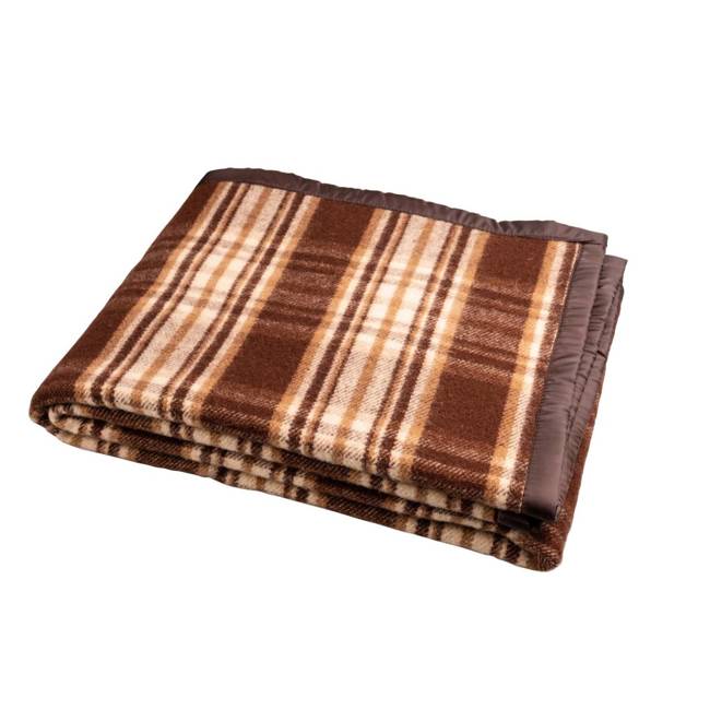 Romanian wool blanket, 150x200cm, brown/beige/cream premium