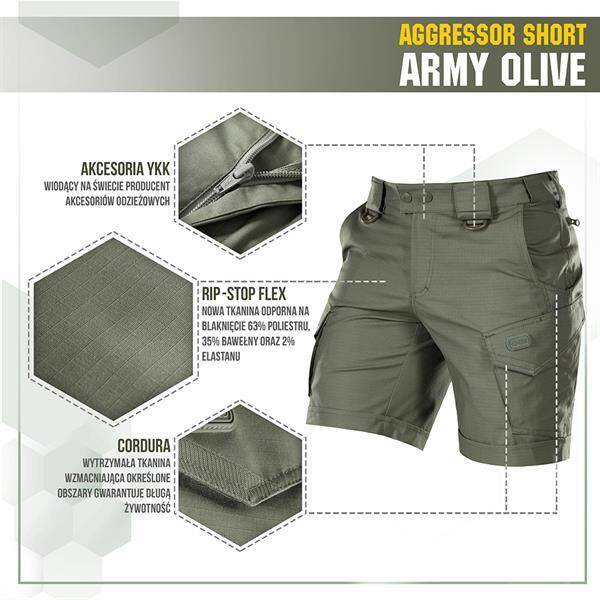 SHORT PANTS AGGRESSOR SHORT - ARMY OLIVE - M-TAC