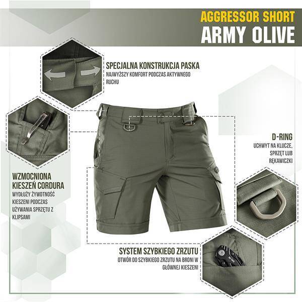 SHORT PANTS AGGRESSOR SHORT - ARMY OLIVE - M-TAC