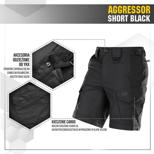 SHORT PANTS AGGRESSOR SHORT - BLACK - M-TAC