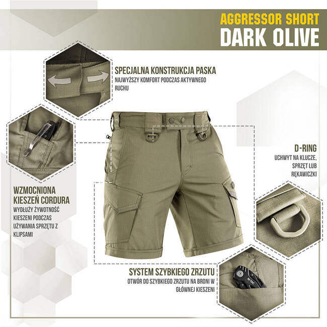 SHORT PANTS AGGRESSOR SHORT - DARK OLIVE - M-TAC