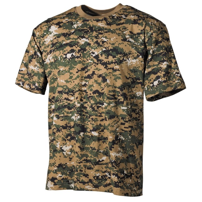 SHORT SLEEVE T-SHIRT - AMERICAN ARMY STYLE - MFH® - DIGITAL WOODLAND