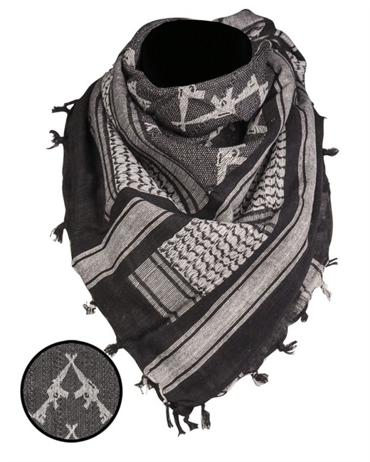 Shemagh scarf - white/black rifles