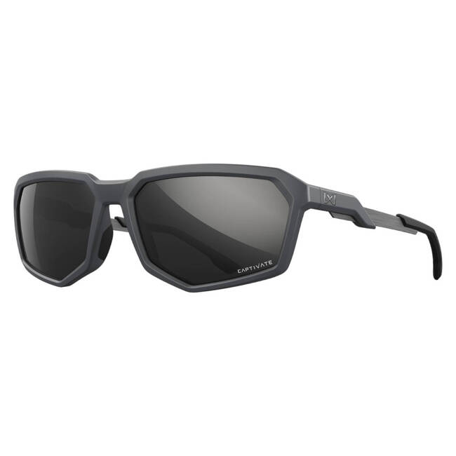 Sunglasses - Wiley X - RECON - Polarized CAPTIVATE™ Black Mirror Lenses/Matte Grey Frame