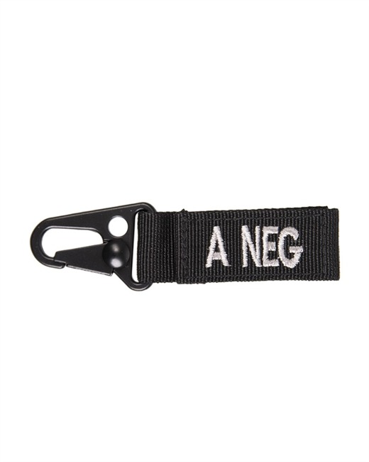 TACT. KEYHOLDER - BLOOD A neg - 5 PC./PACK - black